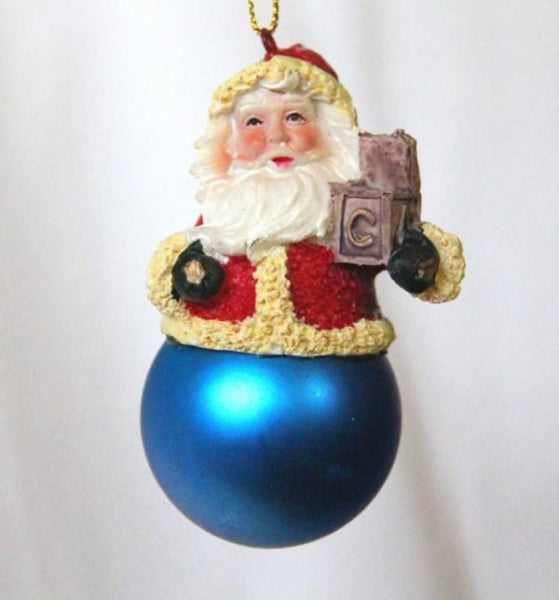 Christbaumschmuck Weihnachtsmann auf Weihnachtskugel Anhänger Baumschmuck
