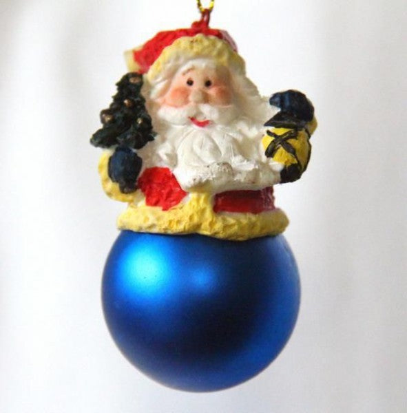 Christbaumschmuck Weihnachtsmann auf Weihnachtskugel Anhänger Baumschmuck