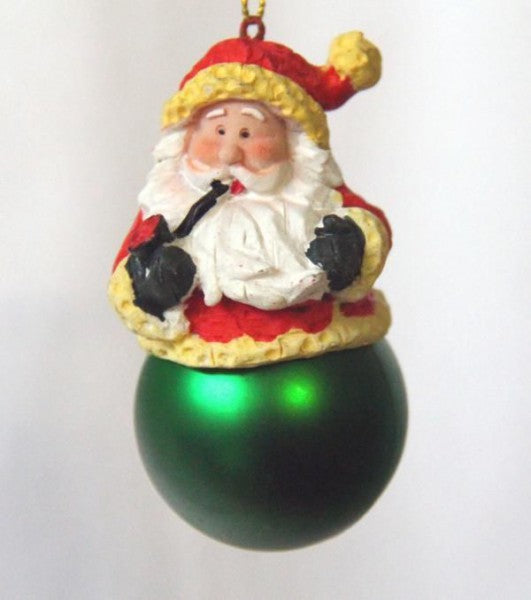 Christbaumschmuck Weihnachtsmann auf Weihnachtskugel Anhänger Baumschmuck