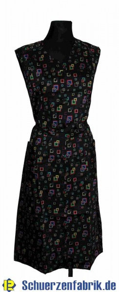 Kittel Schürze Hauskleid Baumwolle Satin bunt 42