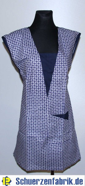 Chasuble  Kasack Überwurf Schürze kariert blau