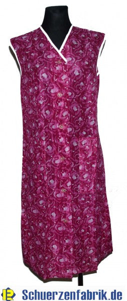Damenkittel Kittel Schürze Dederon Polyester rosa ohne Arm