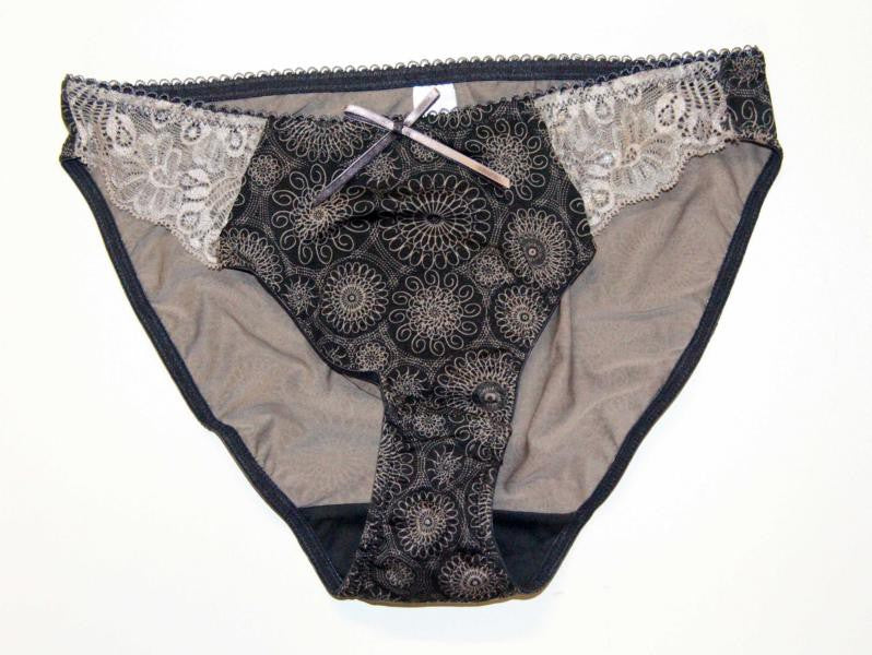 Chic Printed Briefs Night Grey Women's Briefs Lace Briefs Polyester Elastane