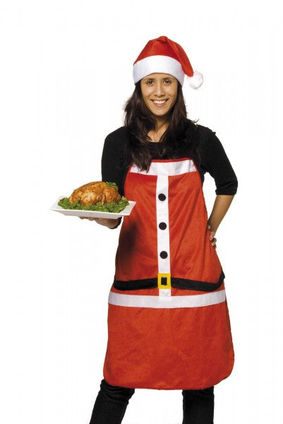 Weihnachtsschürze mit Mütze Latzschürze Trägerschürze Schürze Polyester