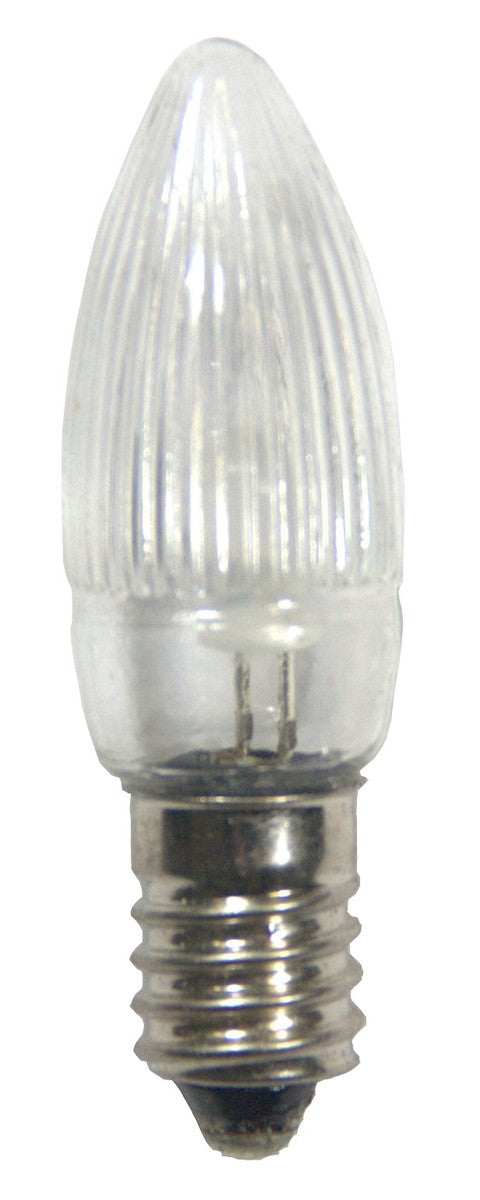 Universal LED E10 Topkerze Riffelkerze Spitzkerze klar warmweiß 0,1-0,2W 8 - 55V