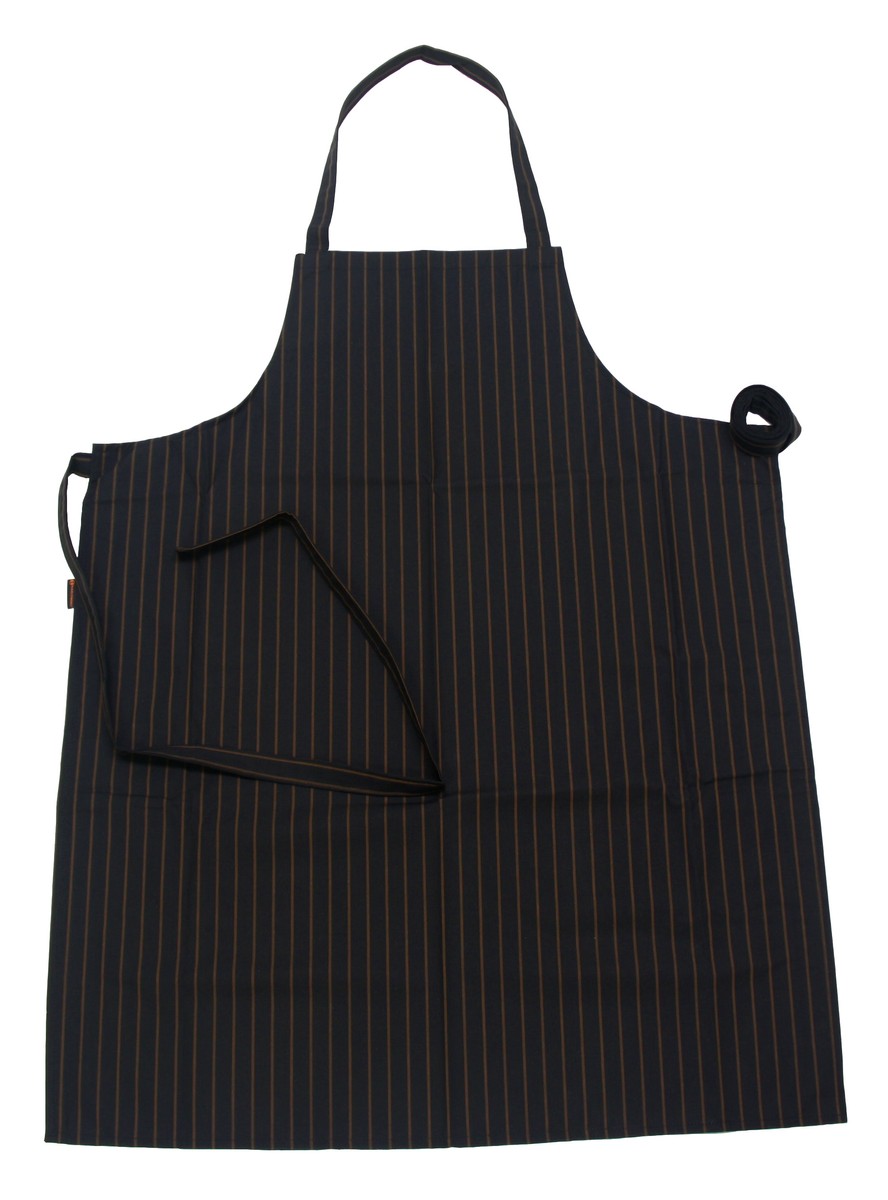 Trägerschürze Latzschürze Schürze Grillschürze schwarzbraun gestreift