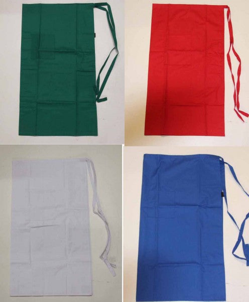 Vorbinder Schürze Bistroschürze Servierschürze weiß blau grün rot 100x90