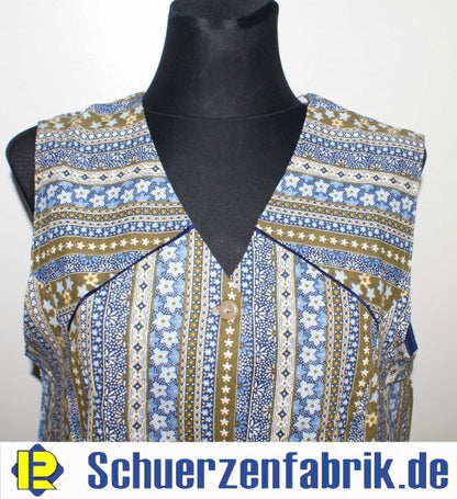 7/8 Kasack Kittel Schürze kurz Baumwolle bunt