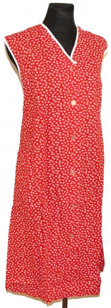 Women's smock overall apron button-front smock seersucker size 42 easy-care