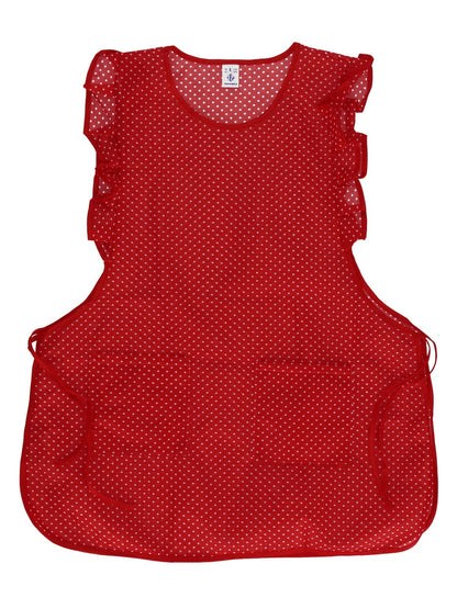 Chasuble Kasack Überwurf Schürze Dederon Nylon Nostalgie Rüsche Punkte