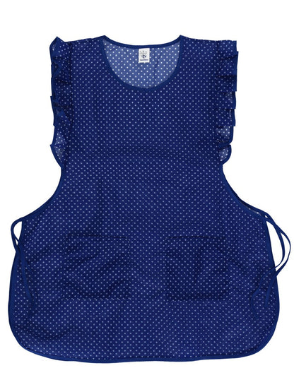 Chasuble Kasack Überwurf Schürze Dederon Nylon Nostalgie Rüsche Punkte