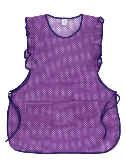 Chasuble Kasack Überwurf Schürze Dederon Nylon Nostalgie Rüsche Punkte