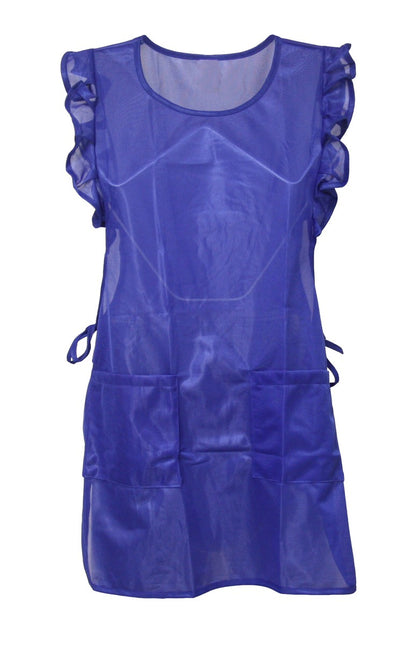 Chasuble Kasack Überwurf Schürze Dederon Nylon Nostalgie Rüsche einfarbig