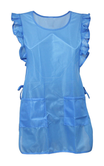Chasuble Kasack Überwurf Schürze Dederon Nylon Nostalgie Rüsche einfarbig