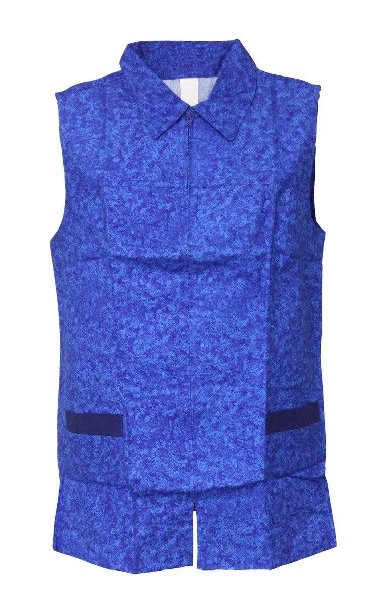 Hosenkasack mit Reißverschluss Kasack Überwurf Schürze blau
