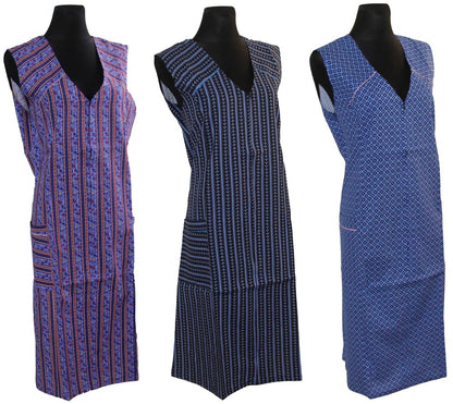 Reißverschlusskittel RV Kittel Schürze Hauskleid Baumwolle bunt