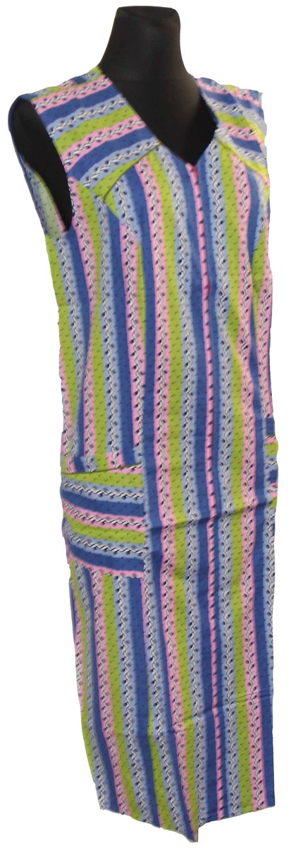 Reißverschlusskittel RV Kittel Schürze Hauskleid Baumwolle bunt