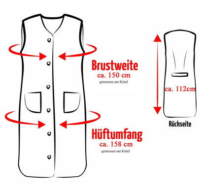 Damenkittel Kittel Schürze Hauskleid ohne Arm Baumwolle bunt