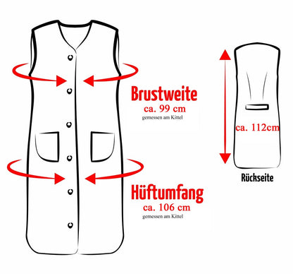 Damenkittel Kittel Schürze Hauskleid ohne Arm Baumwolle bunt