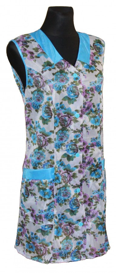 7/8 Kasack Kittel Schürze kurz Dederon Nylon Polyester bunt