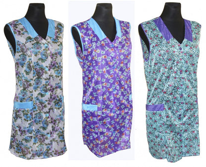 7/8 Kasack Kittel Schürze kurz Dederon Nylon Polyester bunt