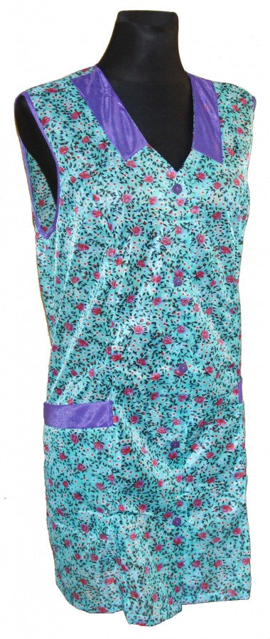 7/8 Kasack Kittel Schürze kurz Dederon Nylon Polyester bunt