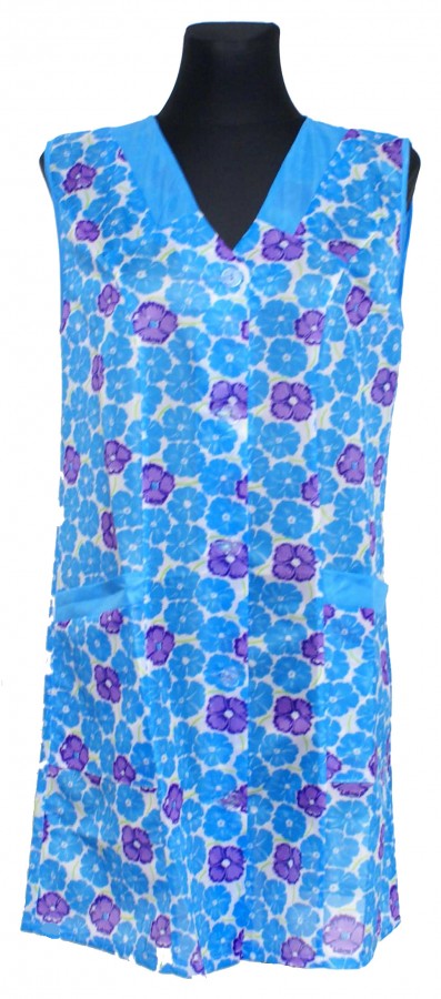 7/8 Kasack Kittel Schürze kurz Dederon Nylon Polyester bunt