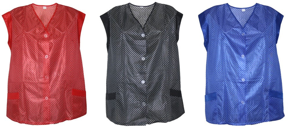 Kasack Hosenkasack Kittel kurz Schürze Dederon Polyester schwarz, rot und blau