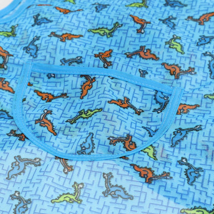 Kinderschürze hinten zum knöpfen Dederon Malschürze Jungenschürze blau versch. Muster