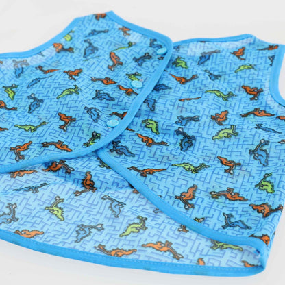 Kinderschürze hinten zum knöpfen Dederon Malschürze Jungenschürze blau versch. Muster