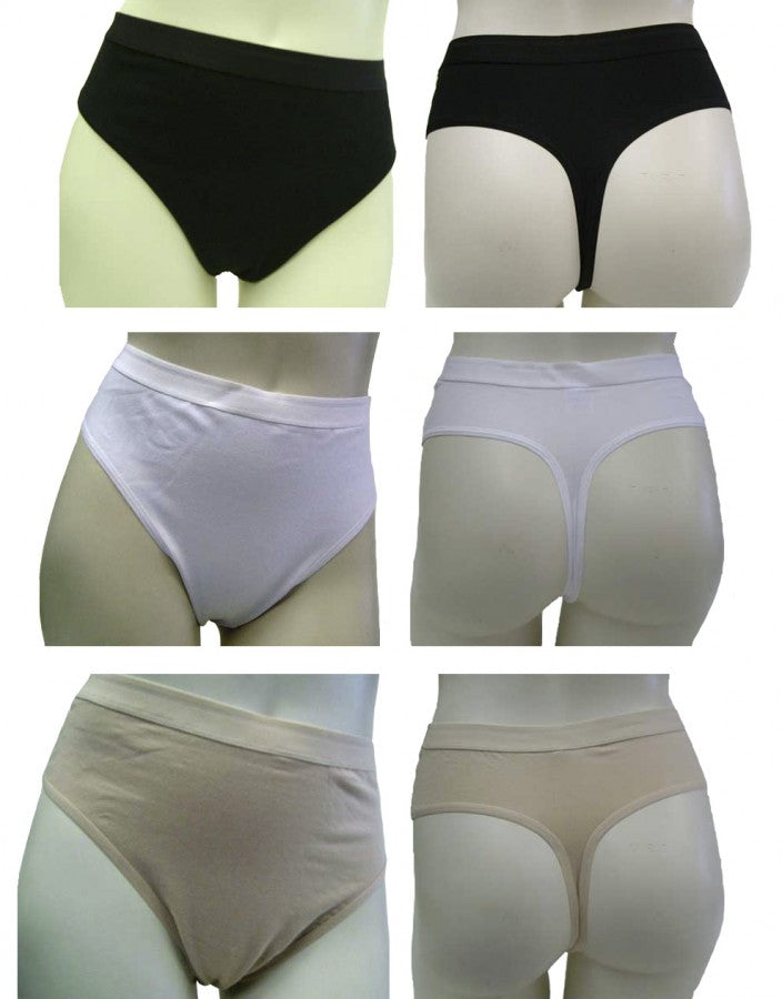 3 Stück Bauchweg String Slip Miederhose Baumw. Elastan