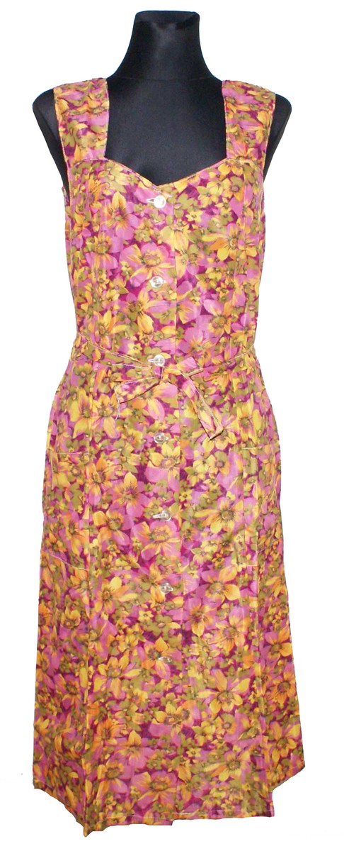 Kleid Trägerkleid Hauskleid Gartenkleid Strandkleid Dederon Nylon