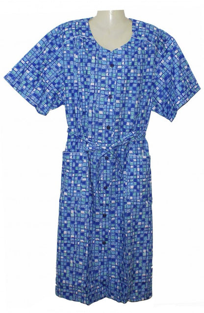 Kittel Schürze Hauskleid mit 1/4 Arm Bw. bunt