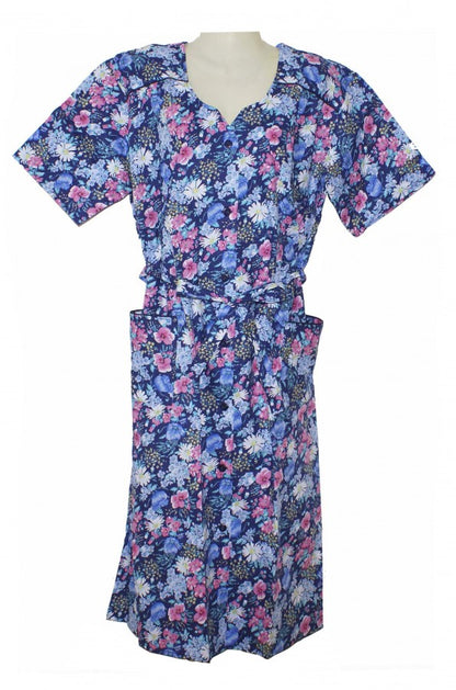 Kittel Schürze Hauskleid mit 1/4 Arm Bw. bunt