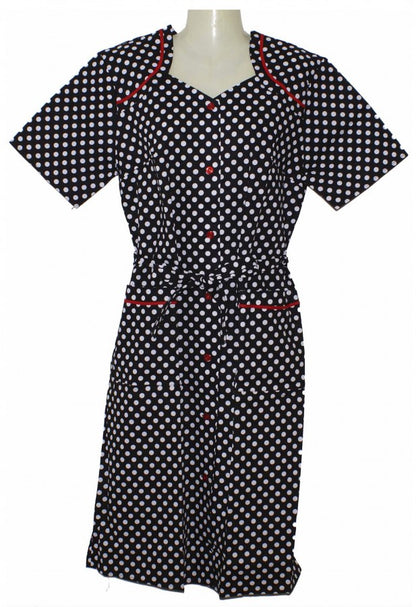 Kittel Schürze Hauskleid mit 1/4 Arm Bw. bunt