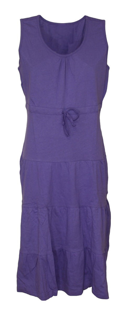 Kleid Hauskleid Gartenkleid Strandkleid Jersey rot, blau, lila