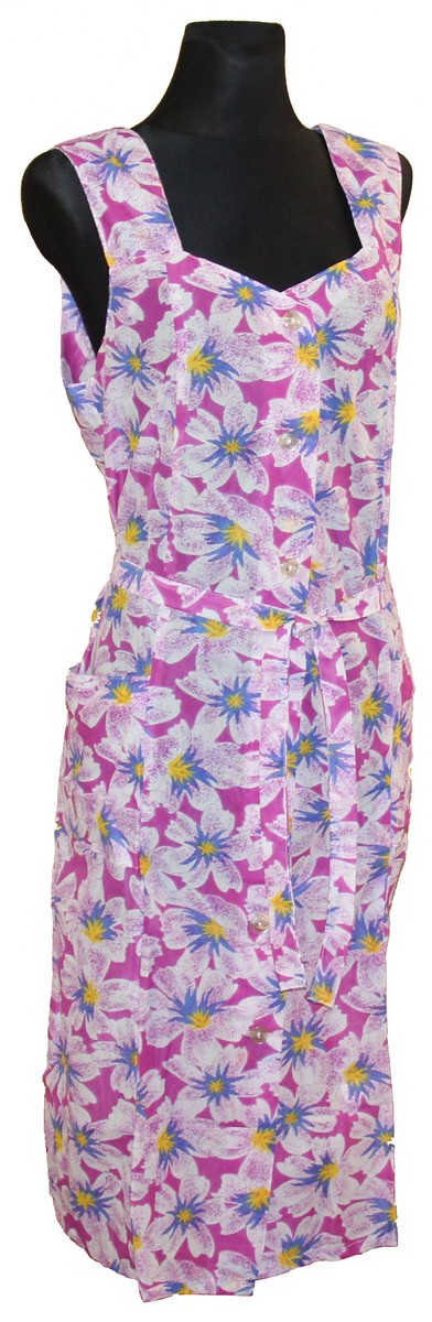 Kleid Trägerkleid Hauskleid Gartenkleid Strandkleid Dederon Nylon