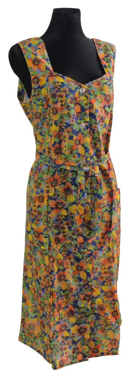 Kleid Trägerkleid Hauskleid Gartenkleid Strandkleid Dederon Nylon