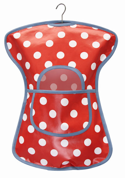 Apron Factory Klammerkleid Oilcloth GDR Style with Wooden Hanger 37 x 48 cm