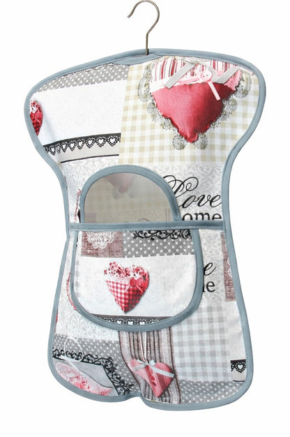 Apron Factory Klammerkleid Oilcloth GDR Style with Wooden Hanger 37 x 48 cm