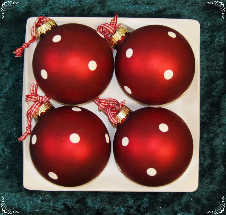 Christbaumschmuck Weihnachtskugeln Figuren aus Glas Anhänger Baumschmuck Baumbehang handgefertigt mundgeblasen  rot/weiß Weihnachten