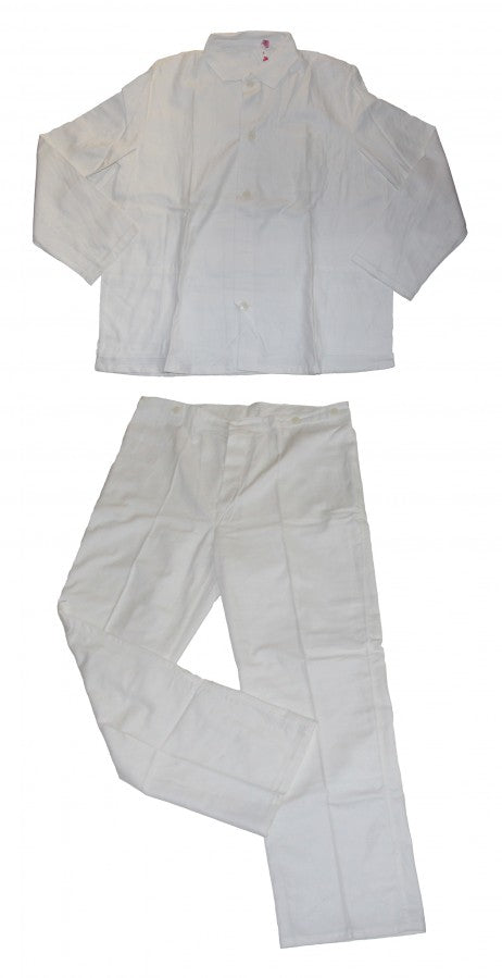 DDR Arbeitsanzug Herrenhose Berufshose Hose Jacke naturweiß