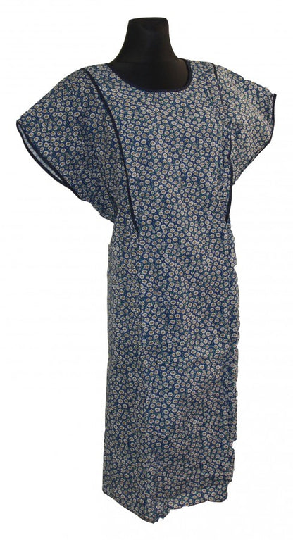 sehr bequemes Hauskleid Gartenkleid 1/4 Arm Schlupfkittel Baumwolle Seersucker