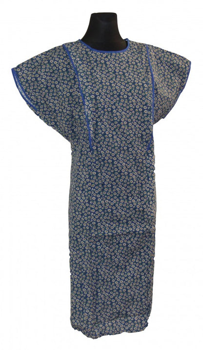 sehr bequemes Hauskleid Gartenkleid 1/4 Arm Schlupfkittel Baumwolle Seersucker