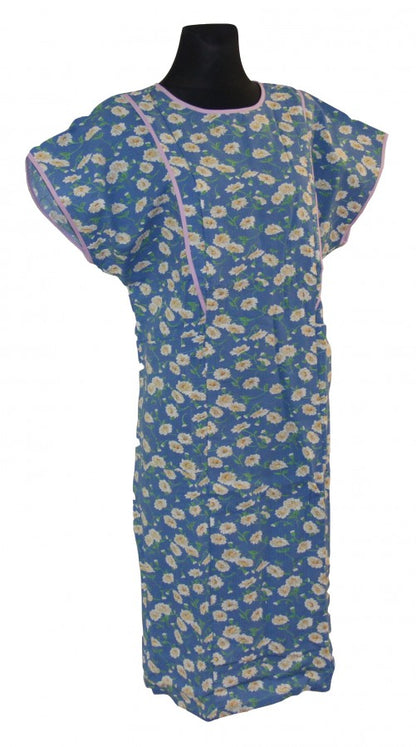 sehr bequemes Hauskleid Gartenkleid 1/4 Arm Schlupfkittel Baumwolle Seersucker