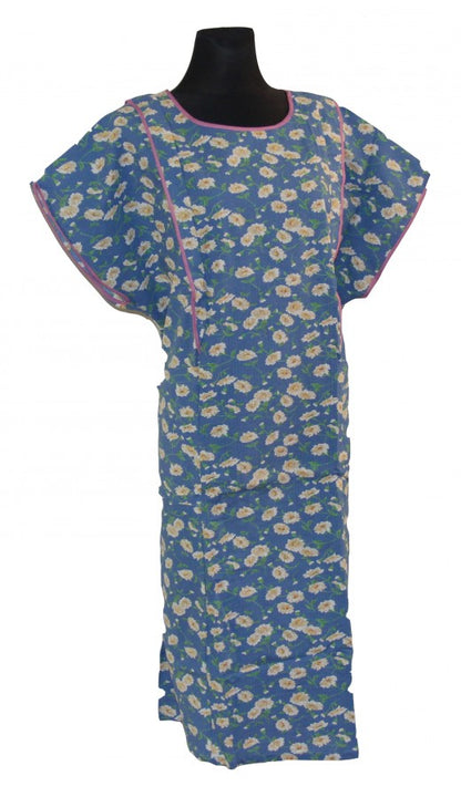 sehr bequemes Hauskleid Gartenkleid 1/4 Arm Schlupfkittel Baumwolle Seersucker