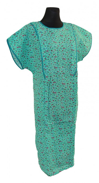 sehr bequemes Hauskleid Gartenkleid 1/4 Arm Schlupfkittel Baumwolle Seersucker