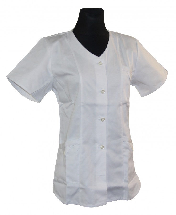 Hosenkasack Schwesternkasack Damen Kasack  weiß kurzer Arm Größe 32