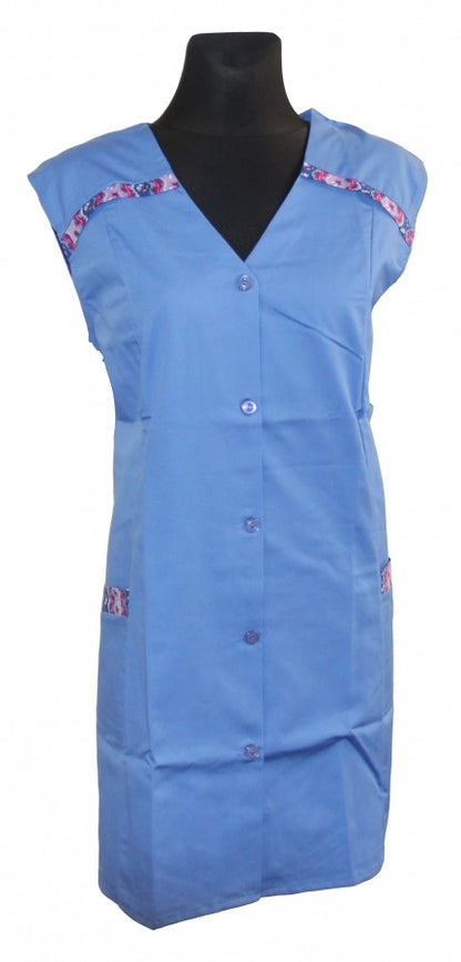7/8 Kasack Schwesternkasack Damenkasack ohne Arm blau