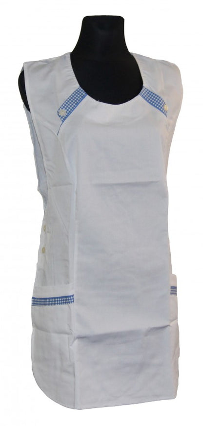 Chasuble Kasack Überwurf Schürze weiß seitlich zum Knöpfen